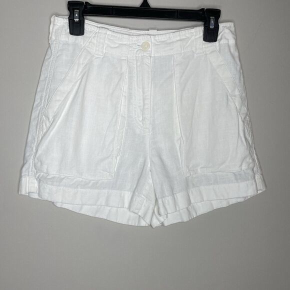 J.CREW Seaside Cargo Shorts Women 4 White Linen Lyocell Blend BY298 - Picture 4 of 12